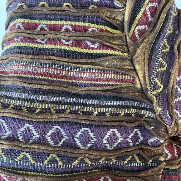 Women's made in Nepal ripped razor cut hoodie zippered front jacket Y2K size L - Picture 6 of 12